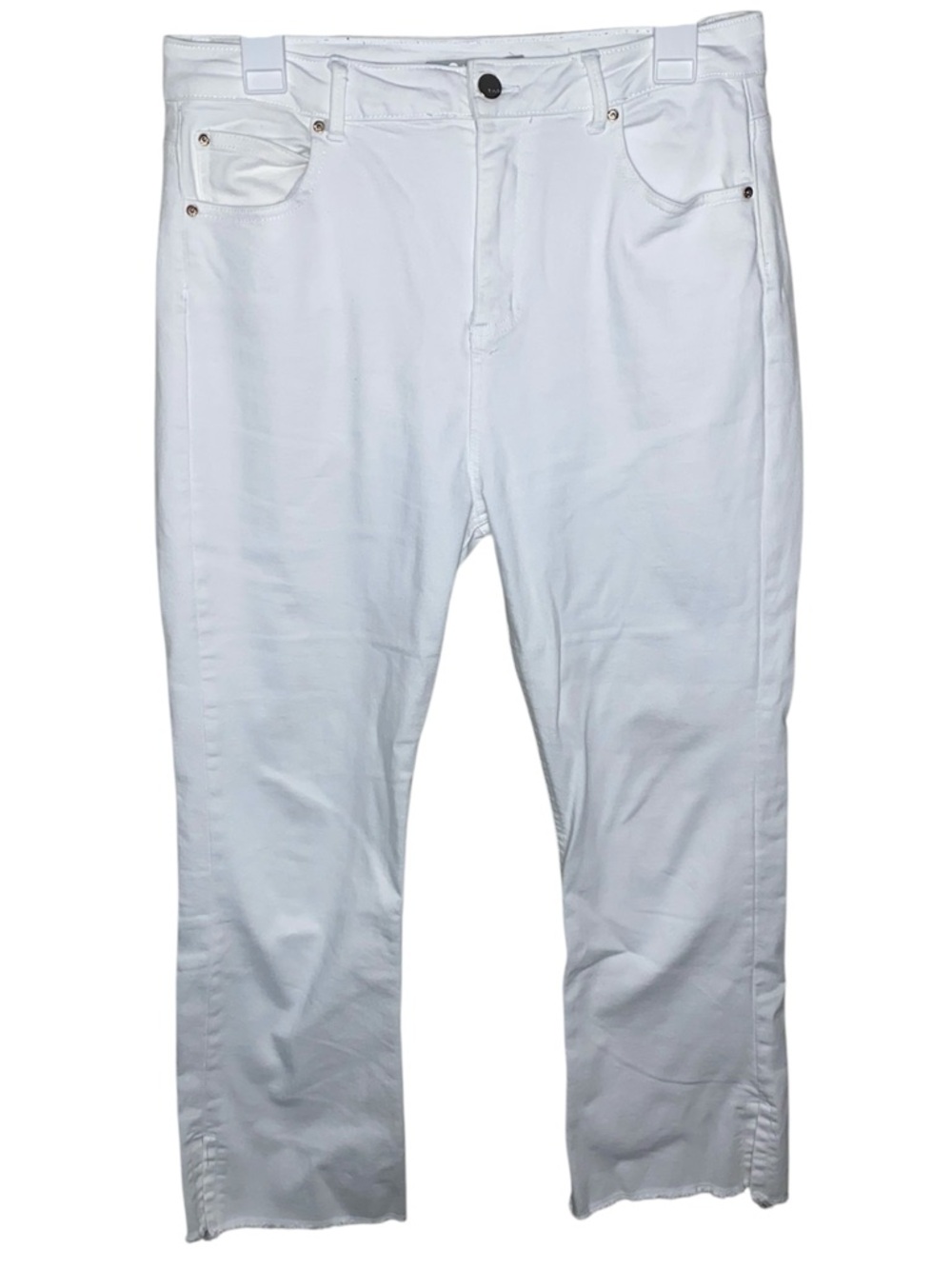 TRACTR High Rise Crop Flare With Side Slit And Raw Hem - Picture 3 of 6
